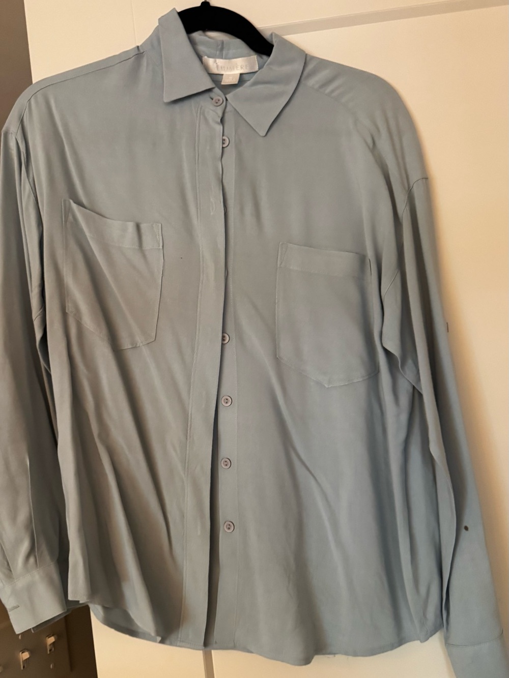 Lumiere Soft Blue Button-Front Blouse
